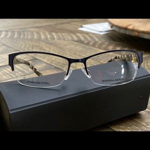 Banana Republic eye glasses stainless steel Navy